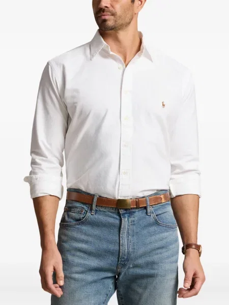 Pulover Polo Ralph Lauren de catifea cord cu glugă cu broderie alb