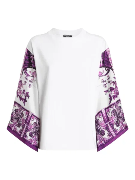 Bluzka Dolce And Gabbana z nadrukiem biała