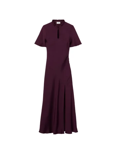 Gulerat rochie midi Claudie Pierlot cu volane roșu