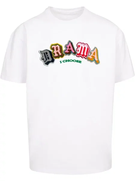 MT Upscale Majica Drama I choose mešane barve bela
