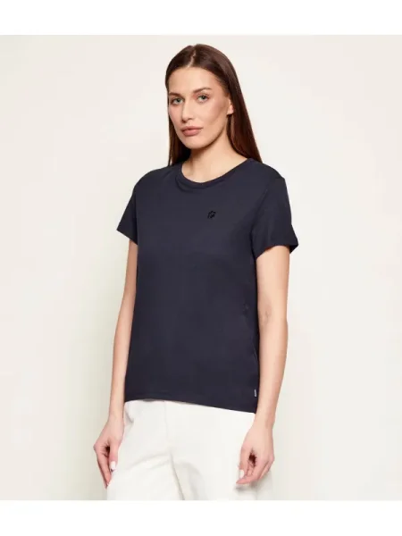 BOSS BLACK Tricou cu adaos de mătase negru