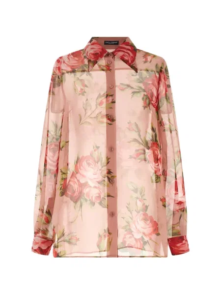 Cămașă Dolce & Gabbana de mătase roz