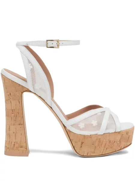 Sandale Malone Souliers cu model floral cu platformă alb