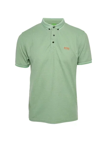 Tricou polo Boss din jerseu verde