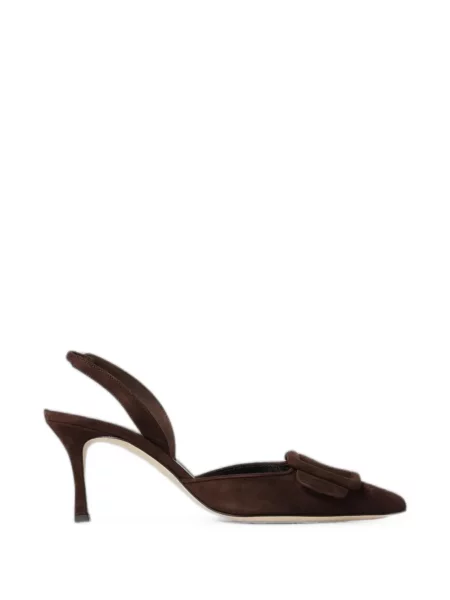 Lodičky Manolo Blahnik s přezkou hnědé