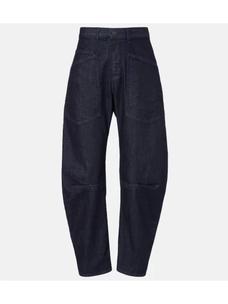 Blugi Nili Lotan cu talie înaltă albastru