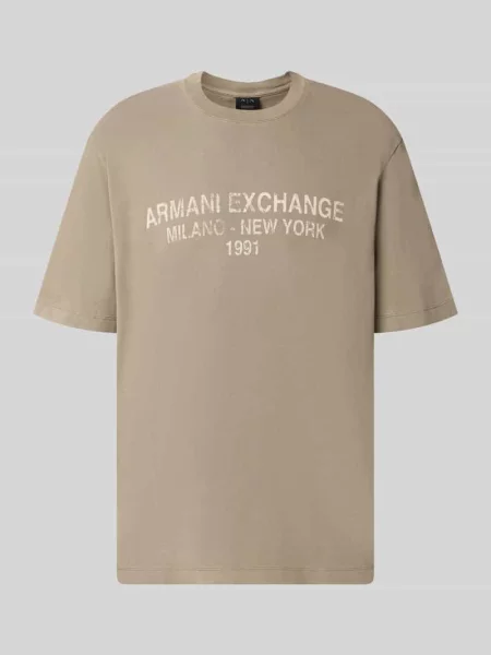 T-shirt o kroju relaxed fit z czystej bawełny z nadrukiem logo Armani Exchange