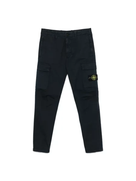Spodnie Stone Island z twillu z kamieniami niebieskie