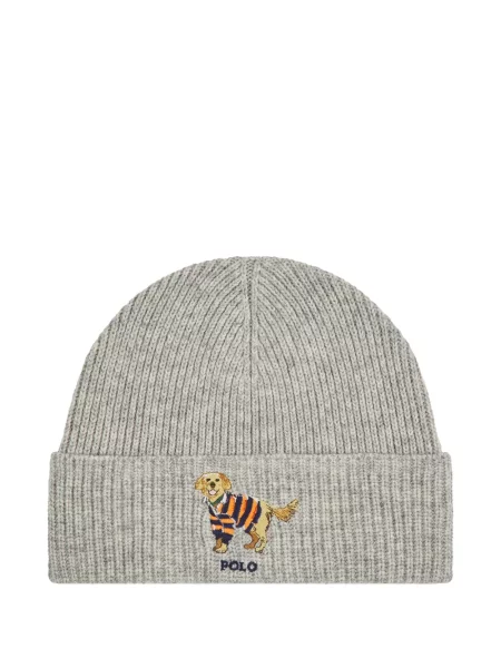 Căciulă Polo Ralph Lauren tricotate cu autograf chunky gri