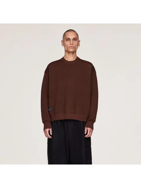 Sweter Y-3 wełniany brązowy