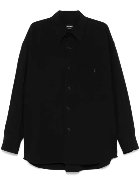 Cămașă Giorgio Armani de lână negru