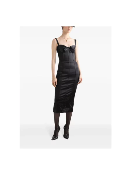 Sukienka Dolce And Gabbana ze spandexu czarna