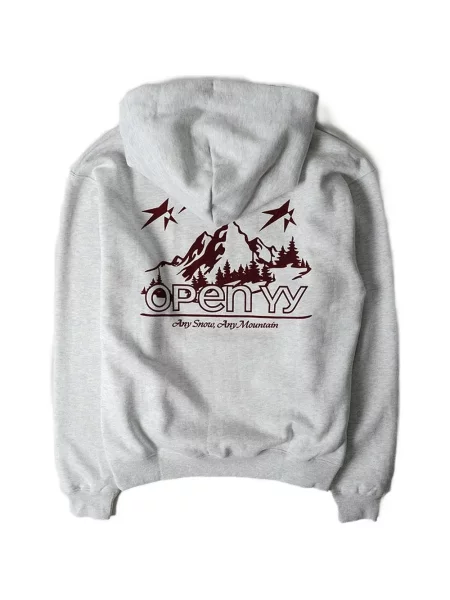 Graficzny bluza z kapturem Open Yy z nadrukiem szara