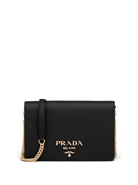 Geantă de mână Prada din piele cu autograf negru