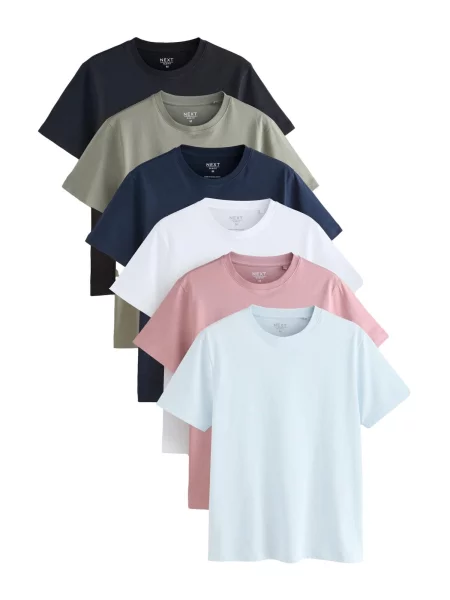 Next Tricou Essential albastru marin / roz / negru alb