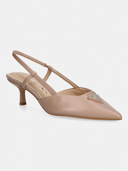 Guess pantofi stiletto din piele bej