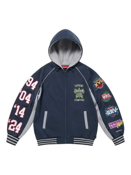 Pulover Supreme cu glugă albastru