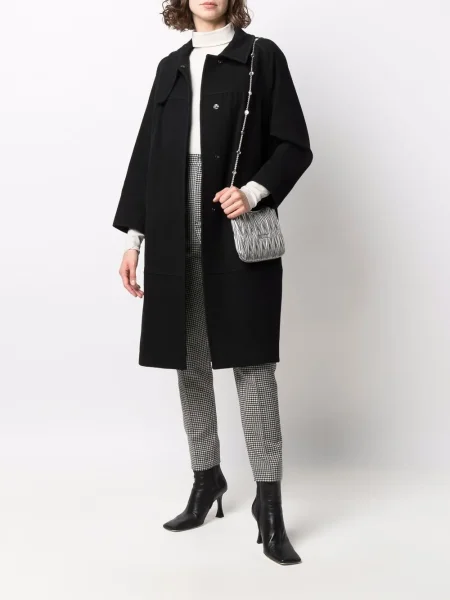 Jednořadý kabát Dries Van Noten Pre-owned černý