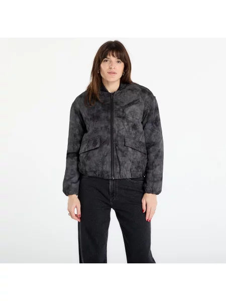 Haftowany kurtka bomber Desigual z długim rękawem czarny