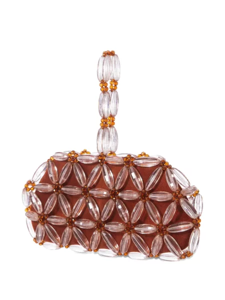 Geantă shopper 0711 cu mărgele alb