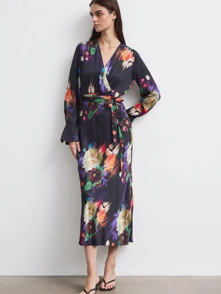 Medicine rochie din vâscoză negru