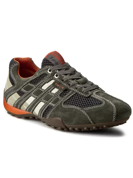 Nizki čevlji Geox U Snake K C.Szary/Sta.Biały zelena