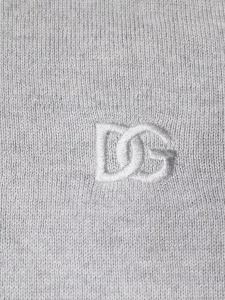 Пуловер Dolce & Gabbana бродиран с кръгло деколте сиво