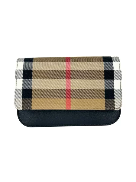 Torebka Burberry skórzana w kratę beżowa