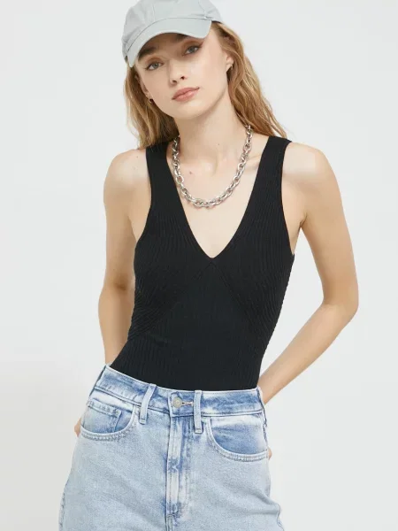 Боди Abercrombie & Fitch дамско черно