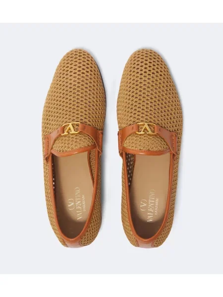 Usnjene loaferke Valentino Garavani bež