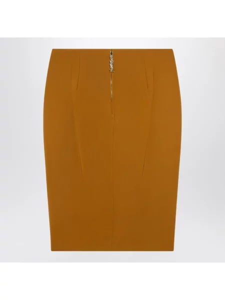 Spódnica Saint Laurent ze stretchu pomarańczowa