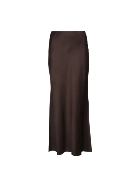 Spódnica maxi Brunello Cucinelli z falbankami brązowa