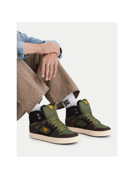Sneakersy DC Shoes EO-PURE HIGH TOP WC WNT Tmavo zelená