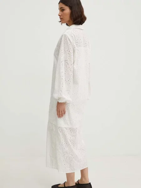 Сукня Never Fully Dressed Jenna Shirt dress midi пряма білий