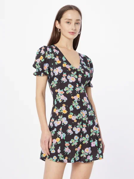 Nasty Gal Rochie verde / lila / portocaliu negru