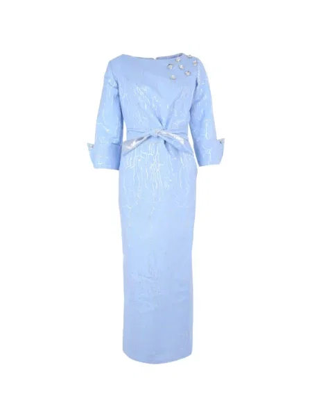 Sukienka midi Baruni do kolan garniturowa niebieska