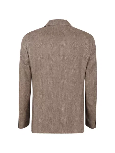 Geacă L.b.m. cu model herringbone cu rever maro