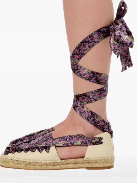 Espadrile Balenciaga cu șireturi cu model floral cu imagine negru