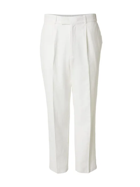 DAN FOX APPAREL Pantaloni cu dungă Kadir' alb