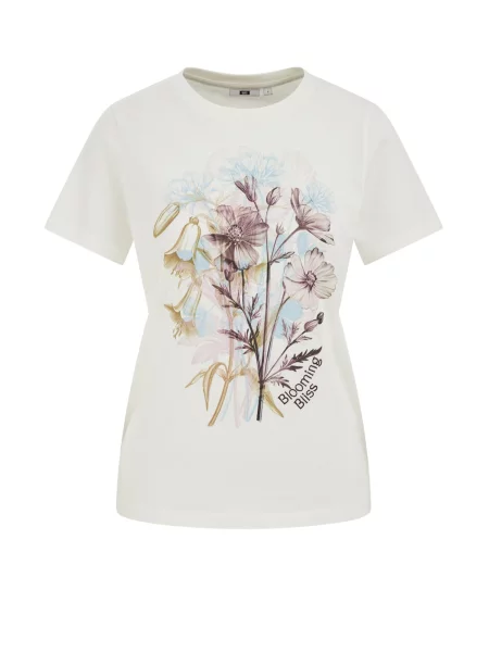 WE Fashion Tricou bej / albastru deschis / mov închis / murdar alb