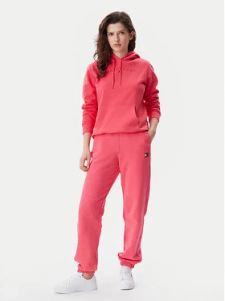Tommy Jeans Teplákové kalhoty Badge růžová
