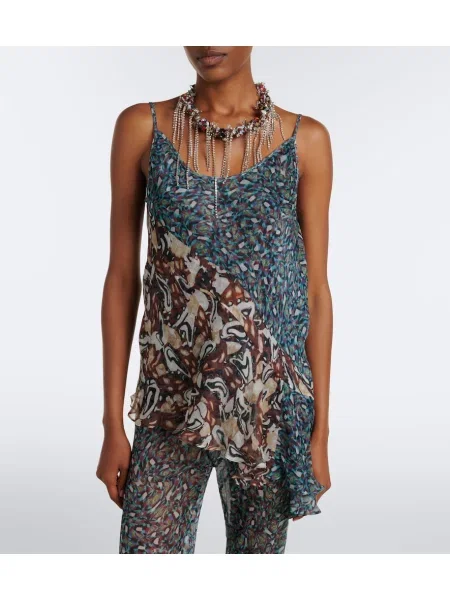 Top Dries Van Noten cu imagine asimetric