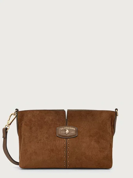 U.S. Polo Assn. geantă crossbody pentru femei cu imitație de piele CHESTNUT maro