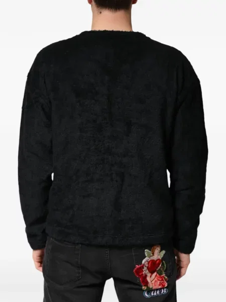 Mikina Dolce & Gabbana s výstřihem do v s autogramem černá