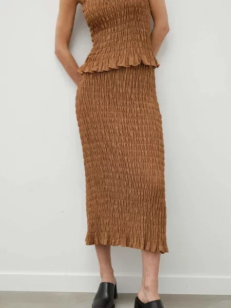 Fustă tip creion By Malene Birger până la genunchi maro