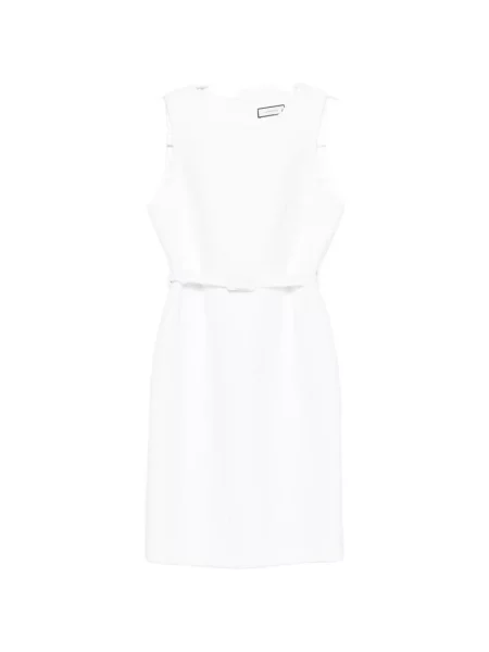 Cu centură rochie mini Andiata tricotate alb