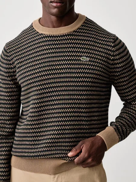 Lacoste sweter z bawełną brązowy
