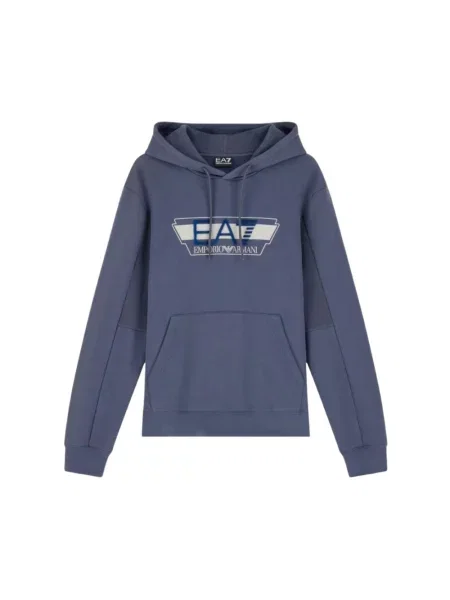 Bluza z kapturem Emporio Armani Ea7 z kapturem niebieska