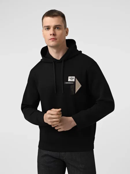 Худі Emporio Armani бавовна/поліестер чорний