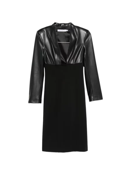 Rochie midi Simona Corsellini din piele negru